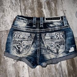 Rock revival miss me true religion mini shorts