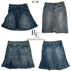 Y2K Britney Ära Denim Midi Röcke (RE-765)