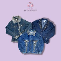 ✨ Y2K Embroidered Denim Jackets – 2000s Vintage Ba..