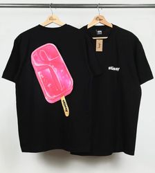 Stussy Rework Style Black Popsicle Tees ..