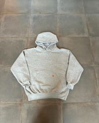 Sudadera con capucha gris Carhartt estilo rework.