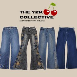 Y2K Unique and Embroidered Flared Jeans Mix (TEC06..