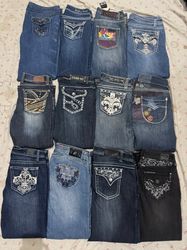 Denim embroidery pants 20 pieces