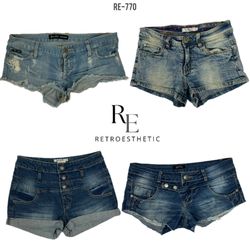 Y2K Paris Hilton Denim Mikromini-Shorts (RE-770)