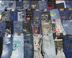Jeans y2k Hiphop com bordado