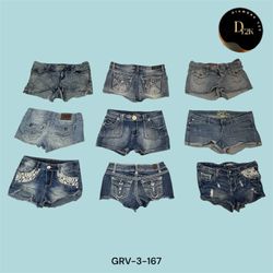 Shorts en denim taille basse Y2K – Nostalgique & T..