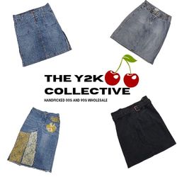 Y2K European Summer Denim Midi Skirts (TEC12)