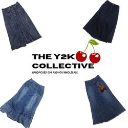 Y2K Woodstock Vibe Denim Maxi Skirts (TEC9)