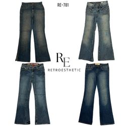 Y2K Denim Unique Flared Jeans (RE-781)