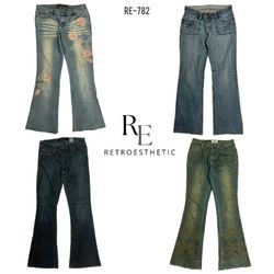 Jeans in denim unici da IT girl Y2K (RE-782)