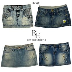 Y2K Britney Ära Denim Mini-Röcke (RE-789)