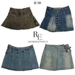 Y2K IT Girl Denim Midi Skirts (RE-790)