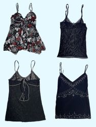 Y2K Noir: Sultry Cami Tops for Iconic 2000s Looks”..