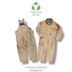 Canvas workwear dungarees