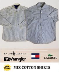 Mix Cotton Shirts Ralph Lauren Tommy Lacoste 10 Pc..