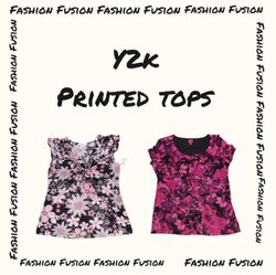 (FF-746) y2k printed Tops
