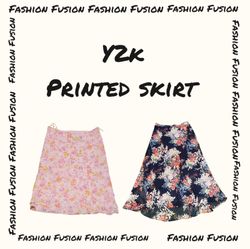 (FF-747) y2k printed Skirta