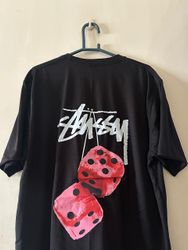 Stussy rework style black fuzzy dice tees 20 pcs
