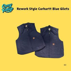 Rework Style Carhartt Blue Gilets - 25 Pcs