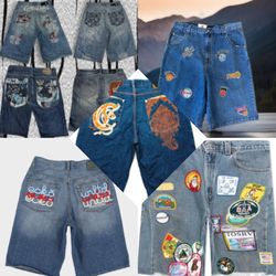 Hip Hop Embroidered baggy shorts