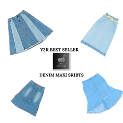Y2K BEST SELLER GONNE MAXI IN DENIM - 08 PEZZI