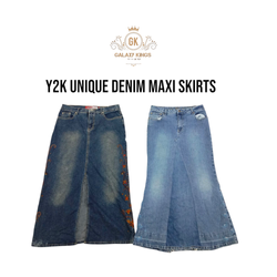 Y2k Unique Denim Maxi Jeans