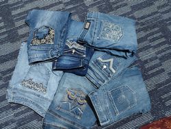 Jeans femme évasés brodés