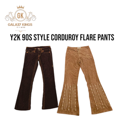 Calças Flare de Corduroy Y2k