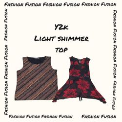 (FF-764) y2k Light Shimmer Tops