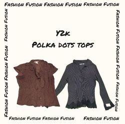 (FF-767) y2k Polka dots Tops