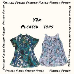 (FF-769) y2k pleated Tops