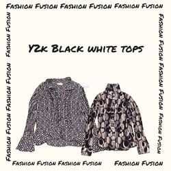 (FF-771) y2k Black and White Tops