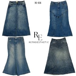 Jupes maxi en denim Y2K Cyber Girl (RE-836)