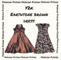 (FF-788) EarthTone Brown y2k Dress
