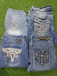 Y2k embroidery jeans-10 pcs