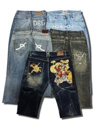 Jeans Bordados Japoneses Y2K Hip Hop (AS-7)
