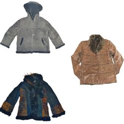 Chaquetas de mezcla de ante Y2K