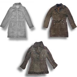 Y2k suede lather  coat