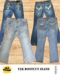Y2K Highly Embellished Bootcut Jeans 50 Pcs