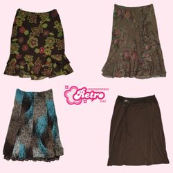 Y2k Revival:Brown Skirt