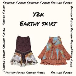 (FF-795) Y2kbEarth toned Skirts