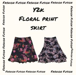 (FF-796) Y2k Floral Print Skirts