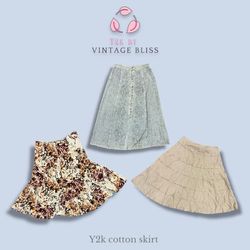 ✨ Y2K Vintage cotton midi Skirt – 2000s Aesthetic ..
