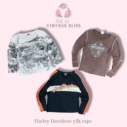 Harley-Davidson Women’s Top – Y2K Biker Babe Aesth..