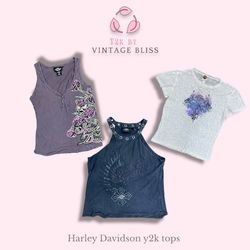Harley-Davidson Women’s Top – Y2K Biker Babe Aesth..