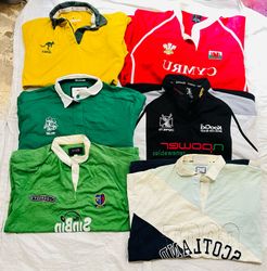 Mélange de maillots de rugby vintage de club (lot ..