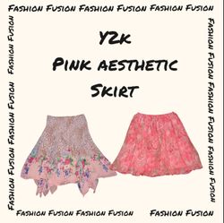 (FF-815) Y2k pink aesthetic Skirt