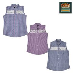 Camisa de encaje rayada reestructurada Ss25 con cu..