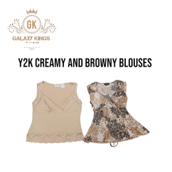 Y2k Creamy And Browney Blouses