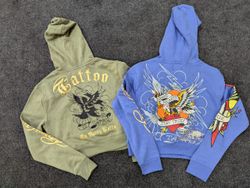ED Hardy ladies Cropped Pullover Hoodies Deadstock..